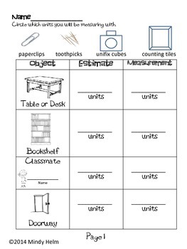 Measure the Room ~ An Activity Using Non-Standard Units of Measurement