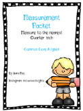 Third Grade Measure to the Nearest Quarter Inch Worksheets