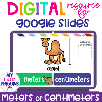 Preview of Measure with Meters or Centimeters | Easel Assessment & Google Slides Digital