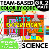 Measure with Ruler Half Inch Color by Code 2nd Grade Math Coloring Pages Science