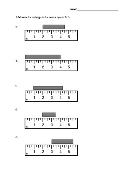 Preview of Measure with Ruler - Nearest 1/4 Inch