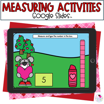 Preview of Measurement - Measuring Length - Valentine Math - Google Slides™