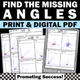 Find the Missing Angle Angles Worksheets 4th Grade Algebra