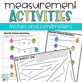 Preview of Measurement Activities and Worksheets- Inches and Centimeters