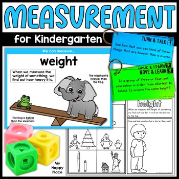 Preview of Measurement Activities for Kindergarten - Worksheets, Charts, and More