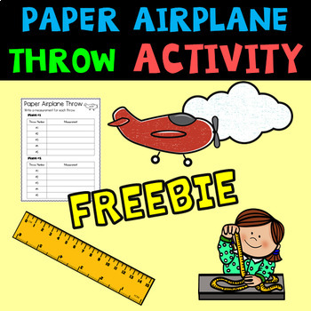 Preview of Measurement Activity FREEBIE (Paper Airplane Throw)
