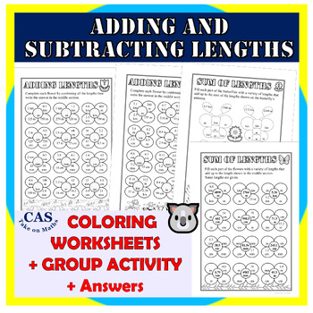 Preview of Measurement – Adding and Subtracting Lengths | Group Tasks | Colouring Activity