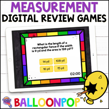 Preview of 4th Grade Measurement Digital Math Review Games BalloonPop™