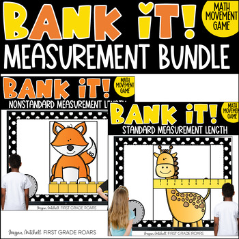 Preview of Measurement Standard & Nonstandard Math Movement Bank It Projectable Game Bundle