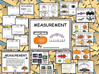 Preview of Measurement Bats, Fall, Turkeys, Pumpkins, Spiders, Ghosts - Kindergarten Math