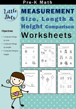 1 free worksheets length grade for Size Pre K (Comparing Worksheets Measurement Bundle