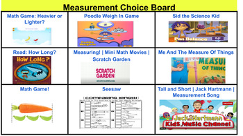 Preview of Measurement Choice Board