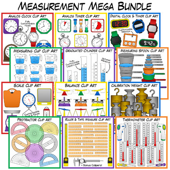 Preview of Measurement Clip Art Mega Bundle