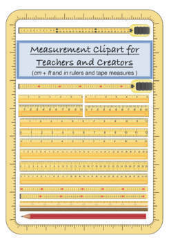 Preview of Measurement Clipart (cm + ft and in, Rulers and Tape Measures)