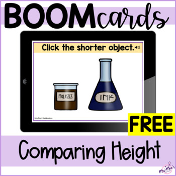 Preview of Measurement - Comparing Height Boom Cards FREE