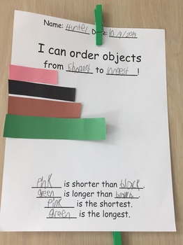 Preview of Measurement Comparing Lengths Activity (Shorter than/Longer than)