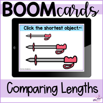 Preview of Measurement: Comparing Lengths: Boom Cards
