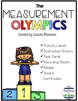Preview of Measurement Competition Task Cards, Graphing, and Awards 
