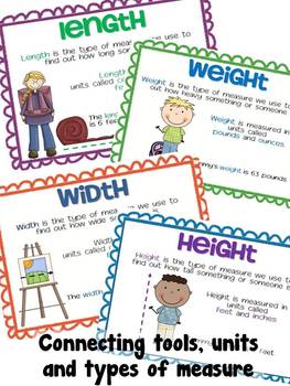 measurement task cards connecting tools units and types of measure