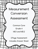 Measurement Conversion Assessment - Grade 4