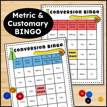 Preview of Converting Measurements Bingo Metric System & Customary Measurement Activities