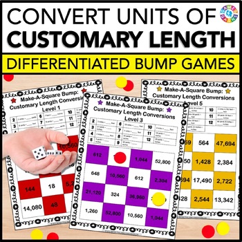 Preview of Customary Unit Measurement Conversions Activities Worksheet Games Convert Length