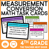 4th Grade Measurement Conversion Task Cards Math Center Ga