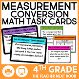4th Grade Measurement Conversion Task Cards Math Center Game Activity