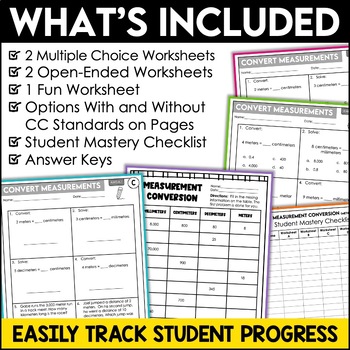 Measurement Conversion Worksheets - Metric Length by Shelly Rees