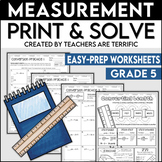 Measurement Conversion Practice Print & Solve Grade 5