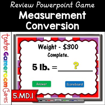 Preview of Measurement Conversion Review Powerpoint Game