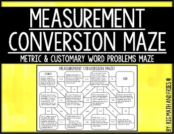 Preview of Measurement Conversions Word Problem Maze Activity (5.7A, 6.4H)