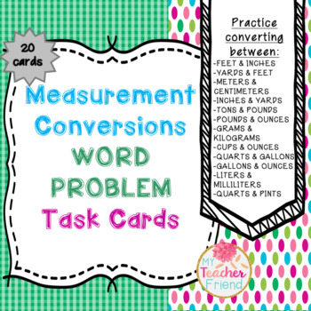 Preview of Measurement Conversion Word Problem Task Cards