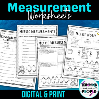 Measurement Conversion Worksheets by Teaching Mini People | TPT