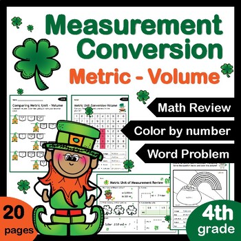 Preview of Measurement Conversion Worksheets | Metric Units of Volume St. Patrick’s Day