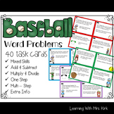 Baseball Math Word Problem Task Cards