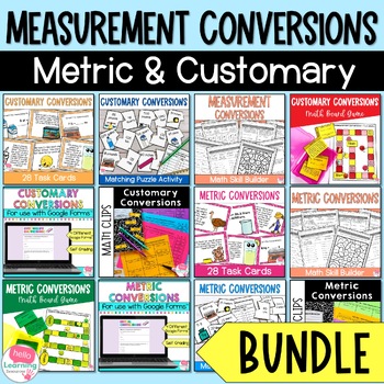 Measurement Conversions BUNDLE | Metric Conversions | Customary Conversions