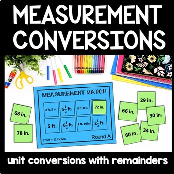 Preview of Converting Measurements Activities, Customary & Metric Conversion Practice Game