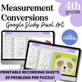 Measurement Conversions Google Sheets Pixel Art | 4.MD.1