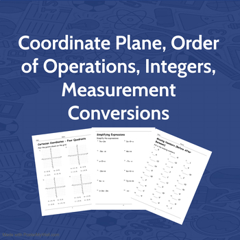 Preview of Measurement Conversions, Integers, Fractions, Decimals, Percent ... BUNDLE