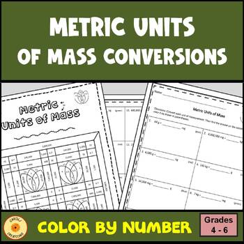 Preview of Measurement Conversions Metric Units of Mass Color by Number with Easel Assmt