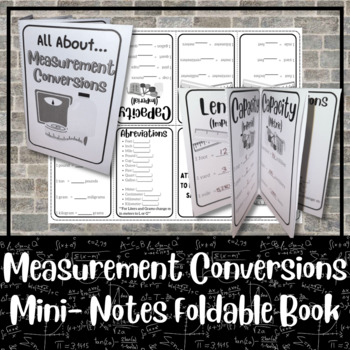 Preview of Measurement Conversions Notes Foldable Mini Book | Interactive Notes | Low Prep