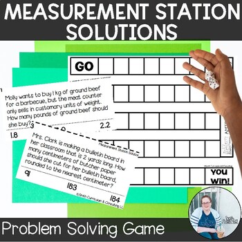 Preview of Measurement Conversions Problem Solving Math Game TEKS 7.4e Math Station