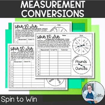 Preview of Measurement Conversions Spin to Win TEKS 7.4e Math Activity Station