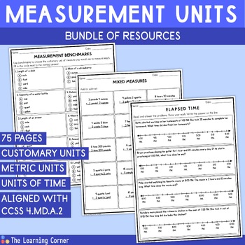Preview of Measurement Conversions Worksheet - Customary, Metric, and Units of Time
