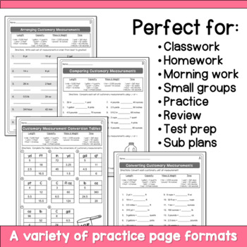 Measurement Conversions Worksheets - Customary by Hello Learning