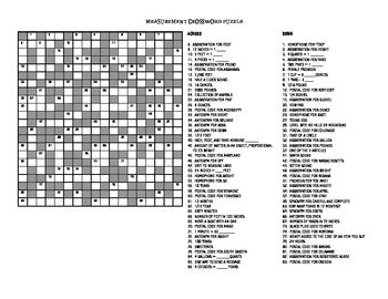 Preview of Measurement Crossword Puzzle, Grades 6 and Up