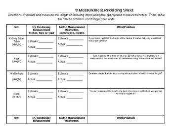 Preview of Measurement: Customary and Metric