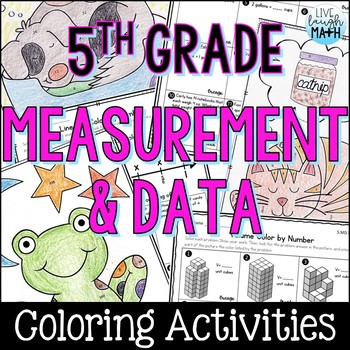 Preview of Measurement & Data Coloring Activities - Volume, Conversions, & Line Plots