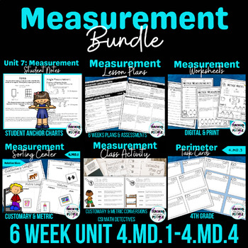 Preview of 4th Grade Measurement Unit BUNDLE | 6 Week Lesson Plans